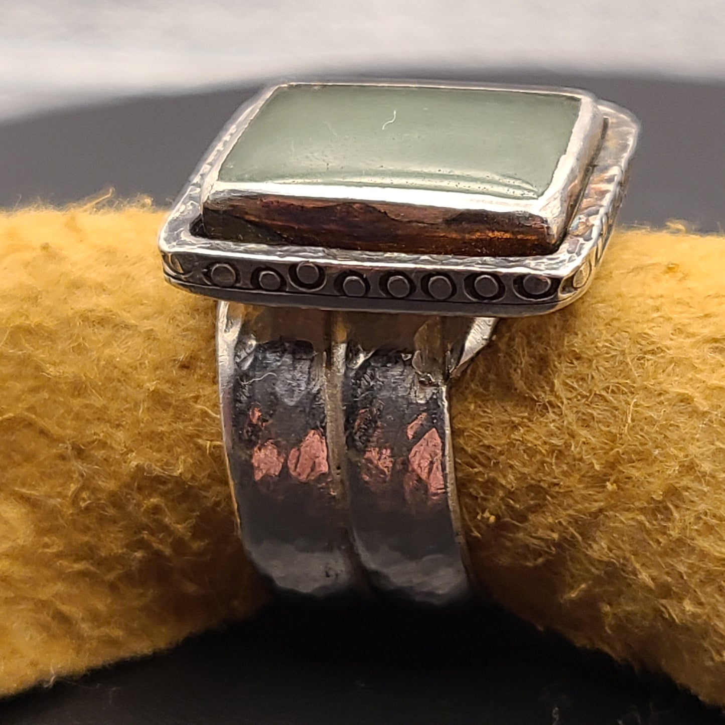 Aventurine Ring, Sterling Silver, Size 7.5