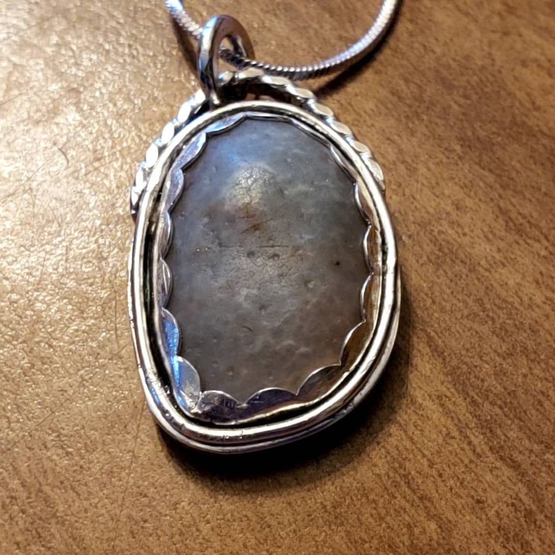 Frosty Lake Superior Agate Pedant, Sterling Silver