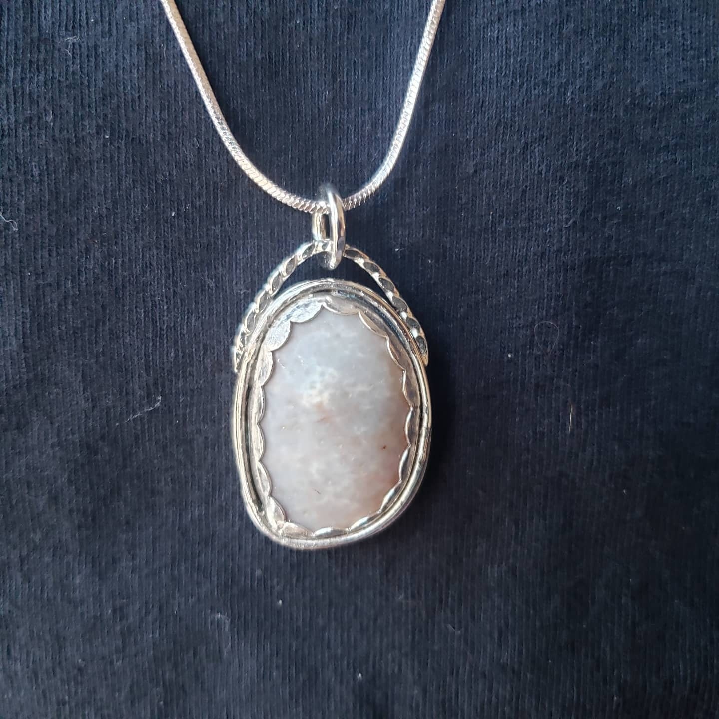 Frosty Lake Superior Agate Pedant, Sterling Silver