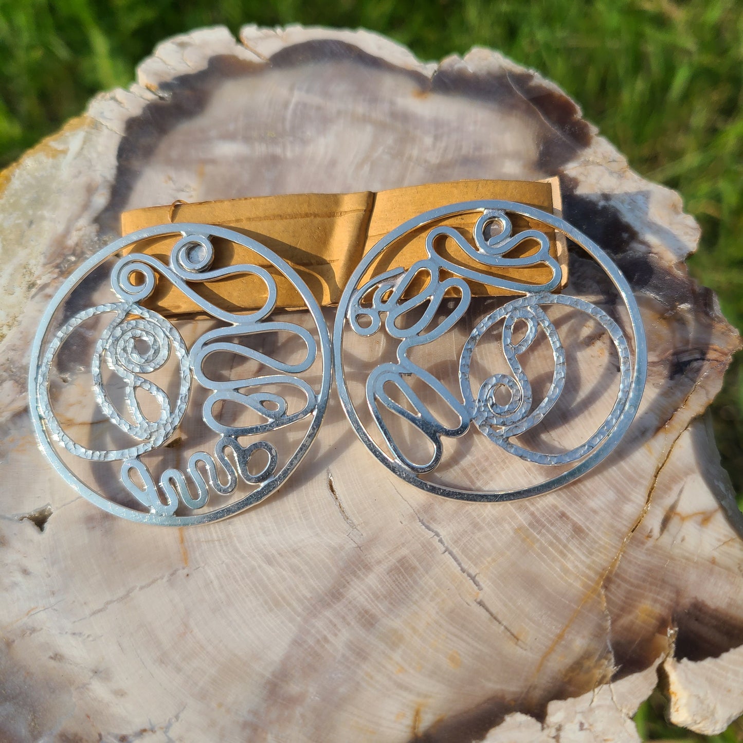 Moon Earrings, Sterling Silver