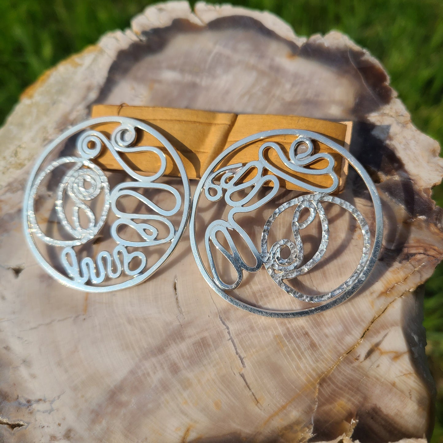 Moon Earrings, Sterling Silver