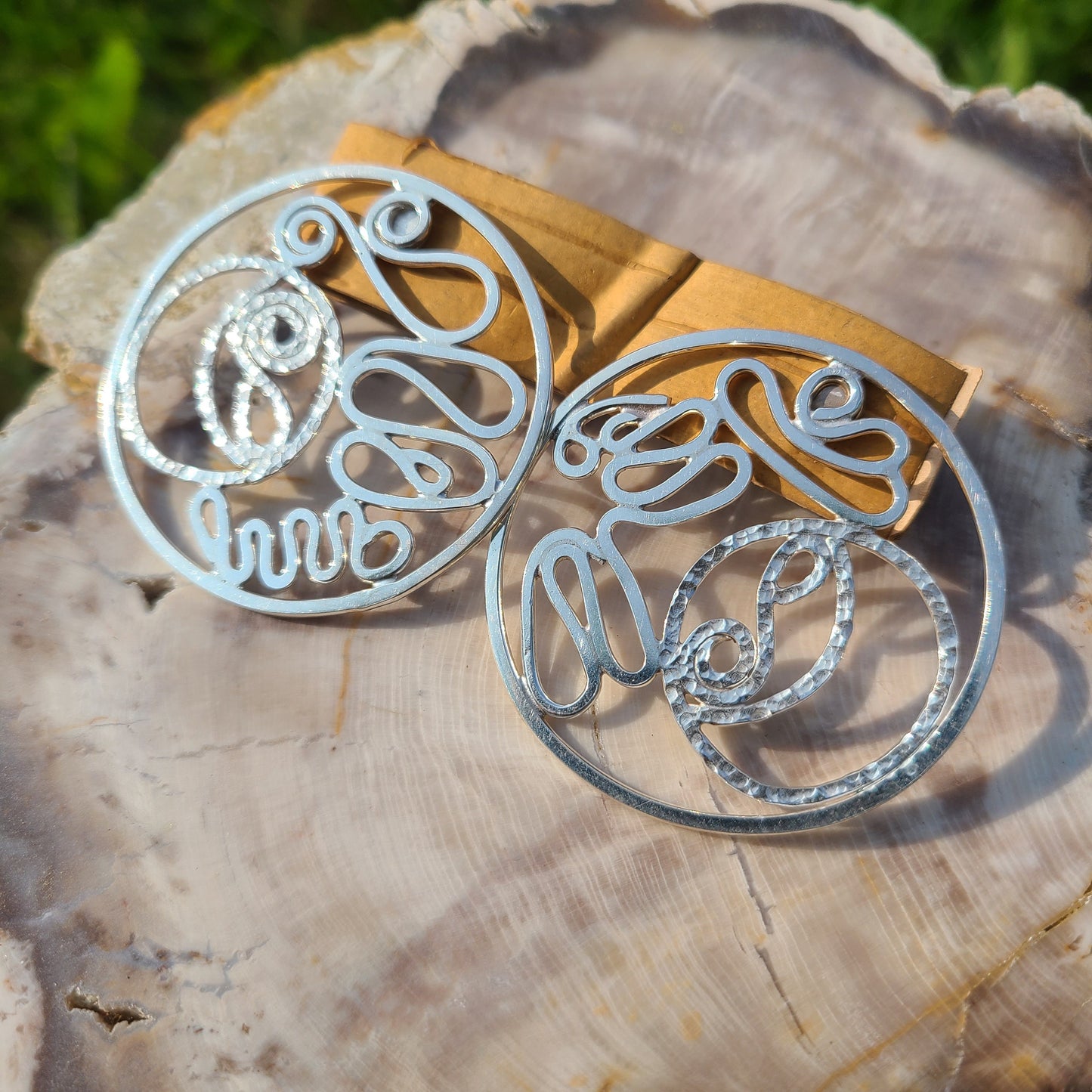 Moon Earrings, Sterling Silver