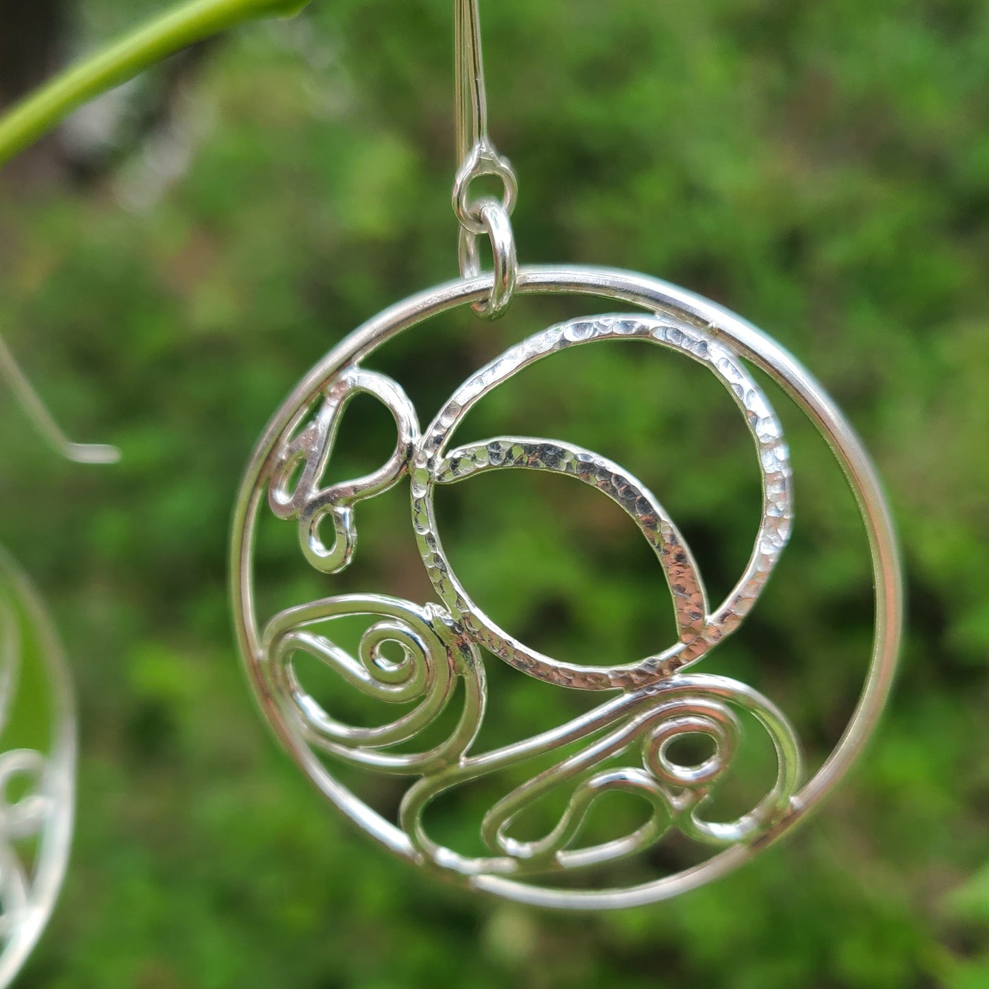 Moon Earrings, Sterling Silver