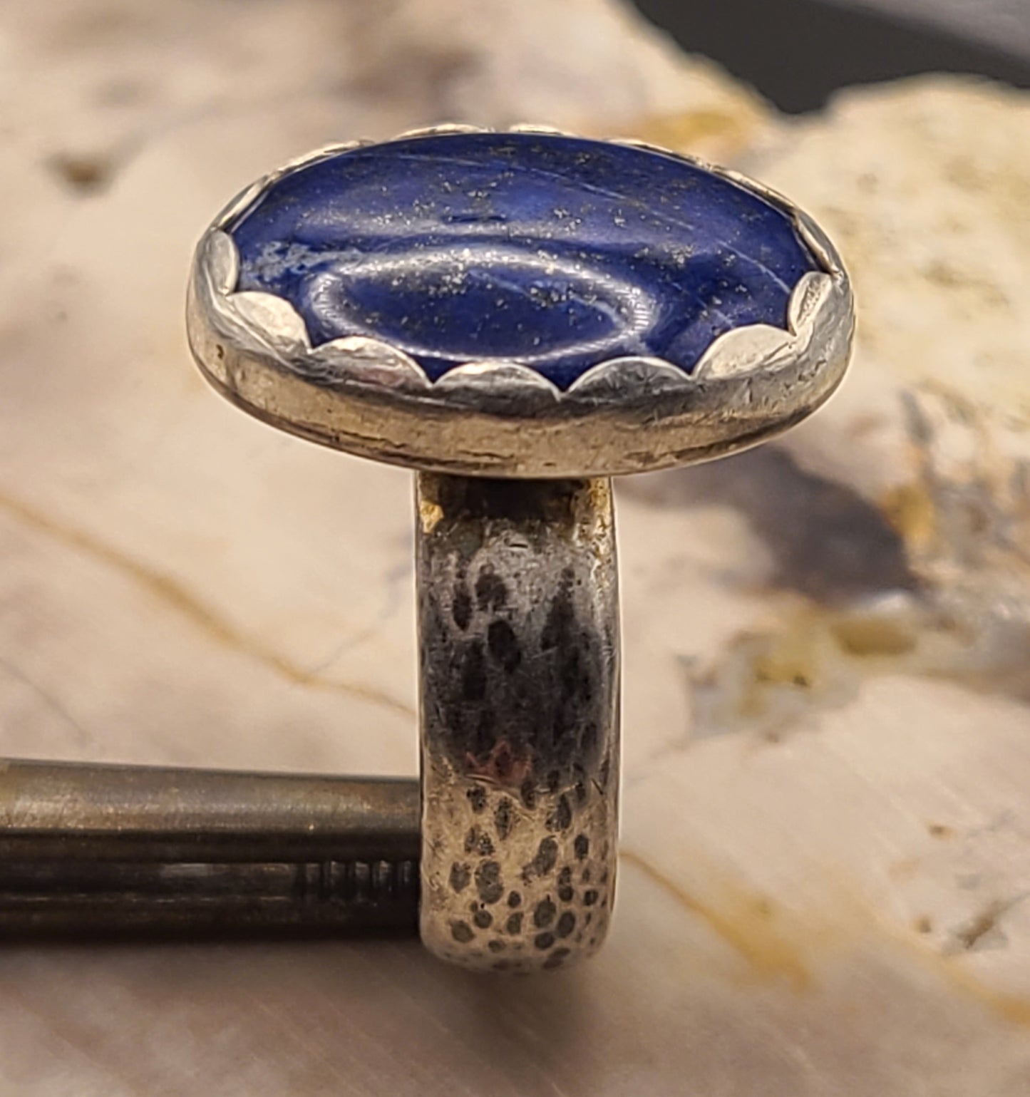 Lapis Lazuli Ring, Sterling Silver, Size 8.5
