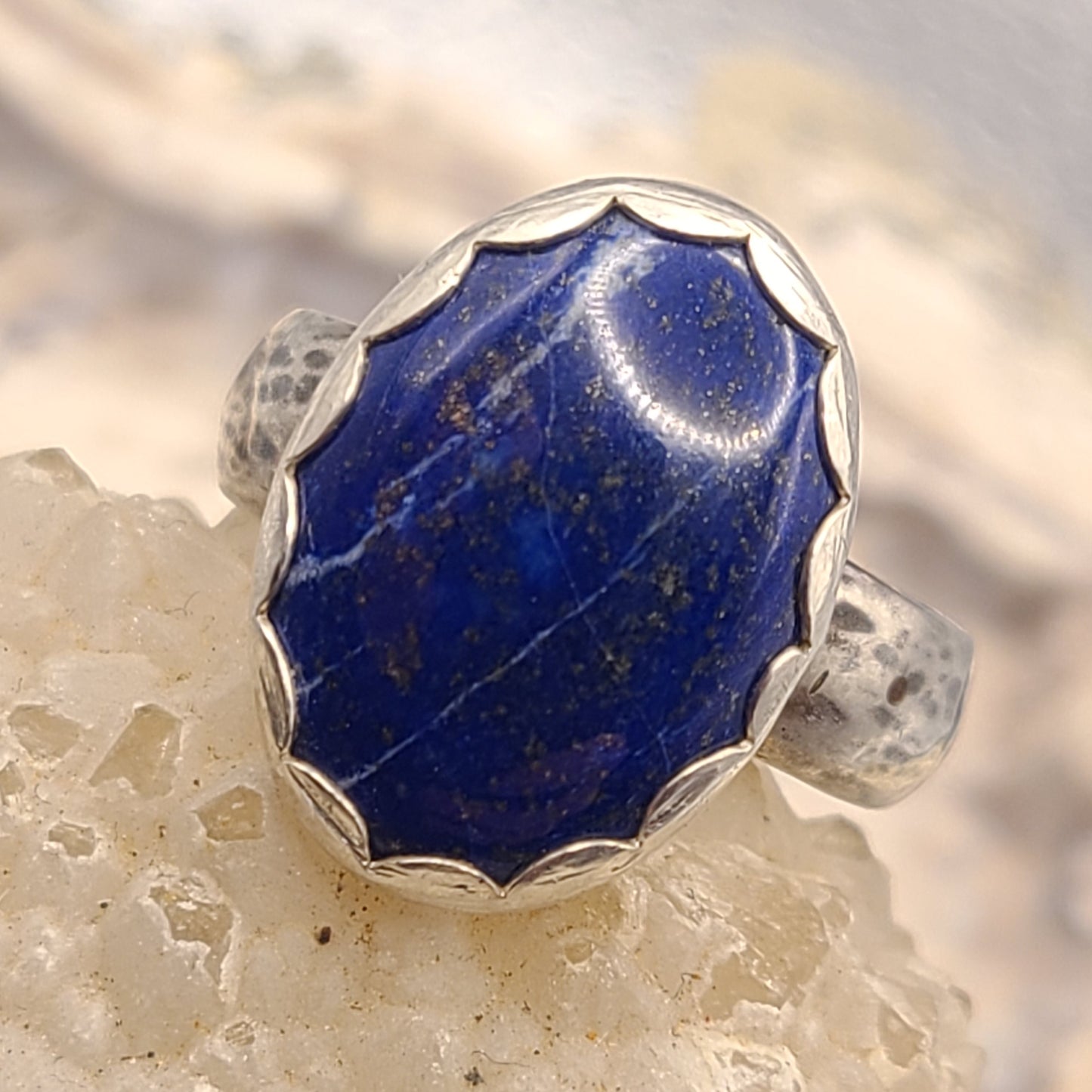 Lapis Lazuli Ring, Sterling Silver, Size 8.5