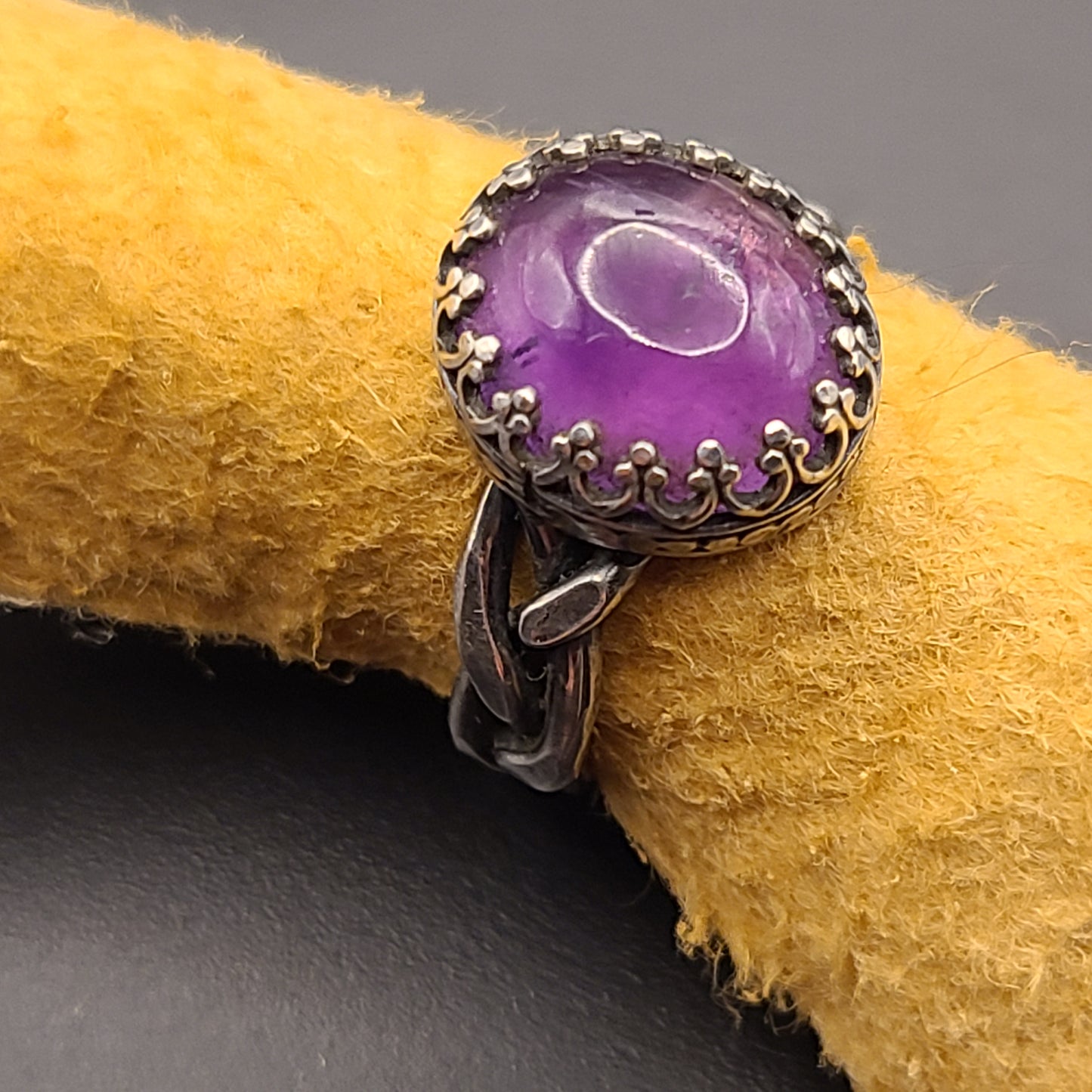 Amethyst Braid Ring, Sterling Silver, Size 6