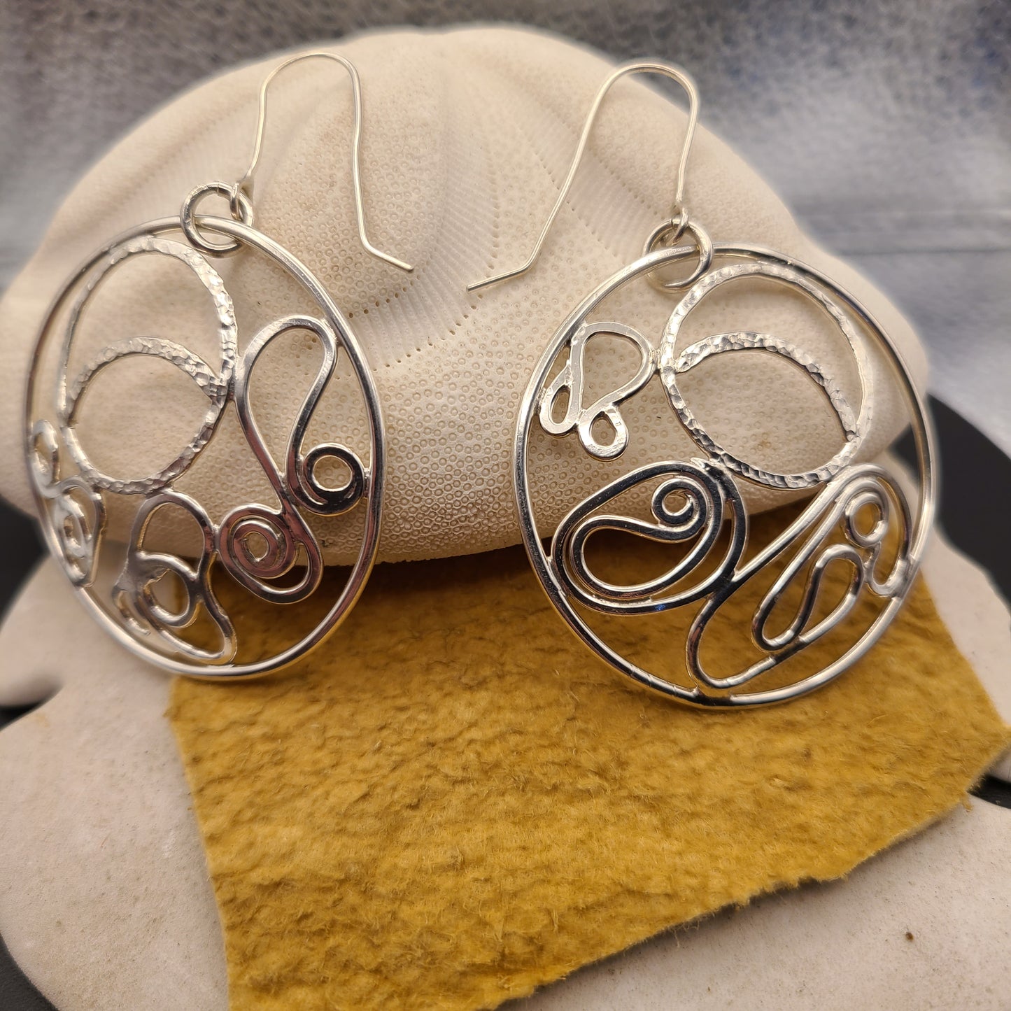 Moon Earrings, Sterling Silver