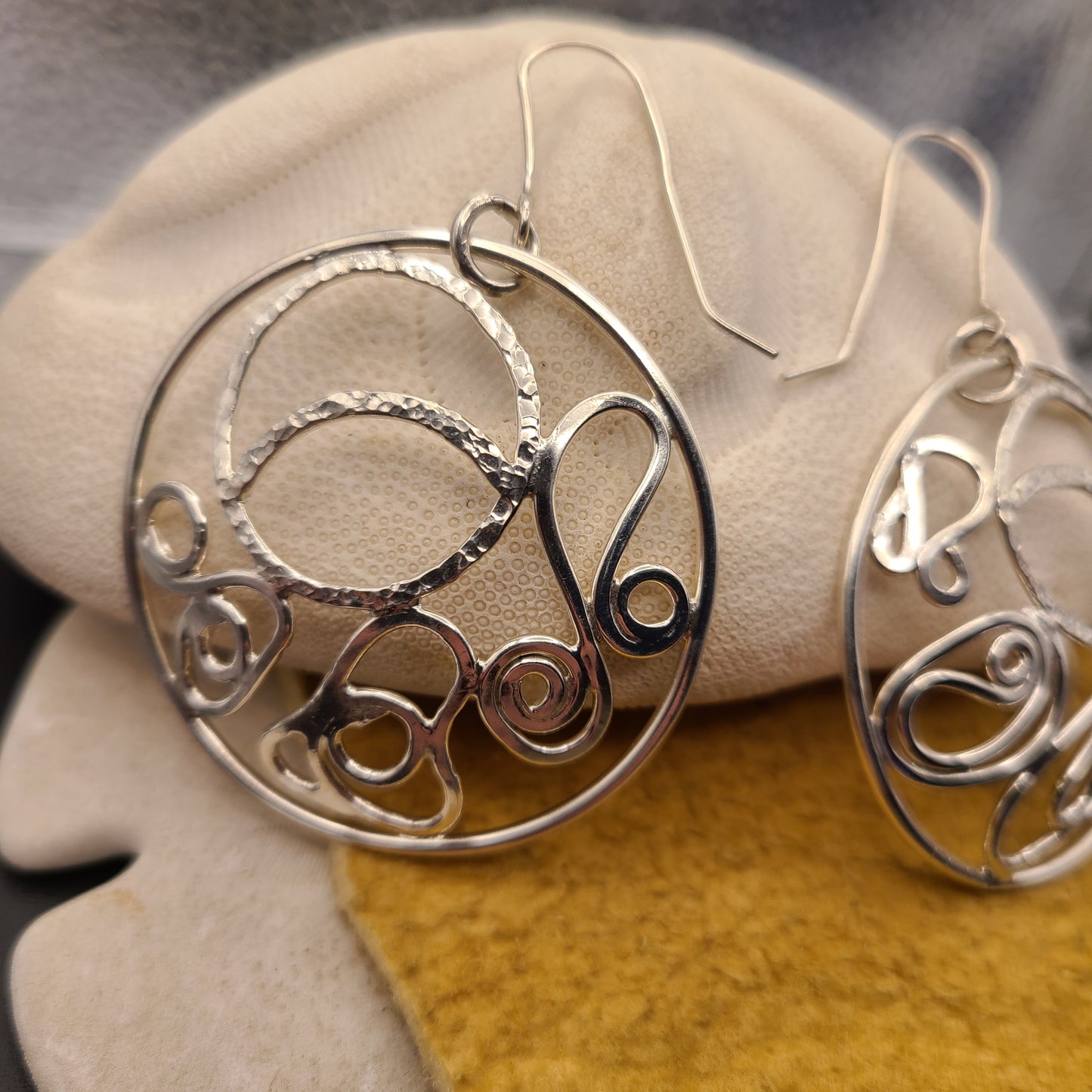 Moon Earrings, Sterling Silver