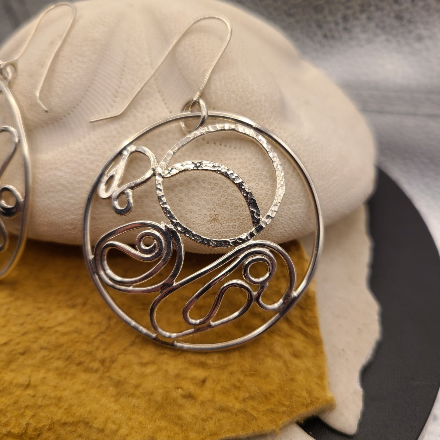 Moon Earrings, Sterling Silver