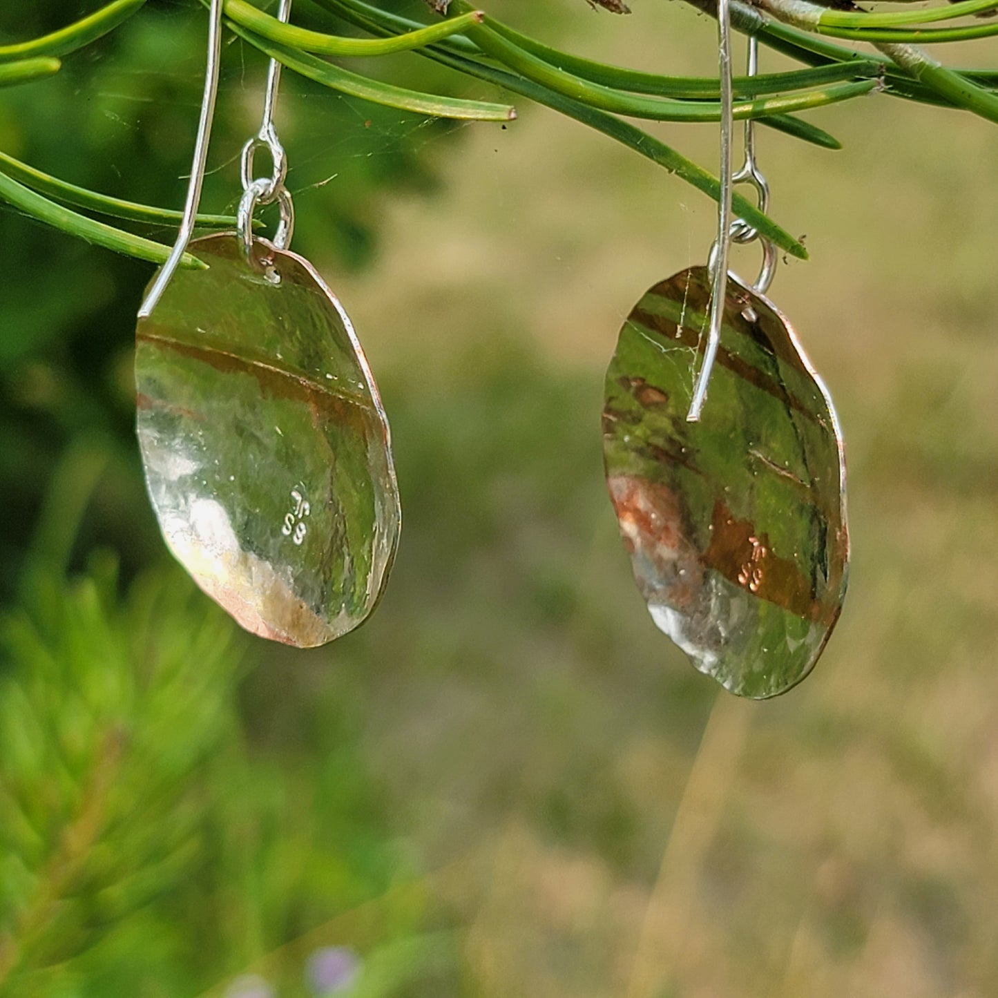 Mokume Gane Domed Earrings