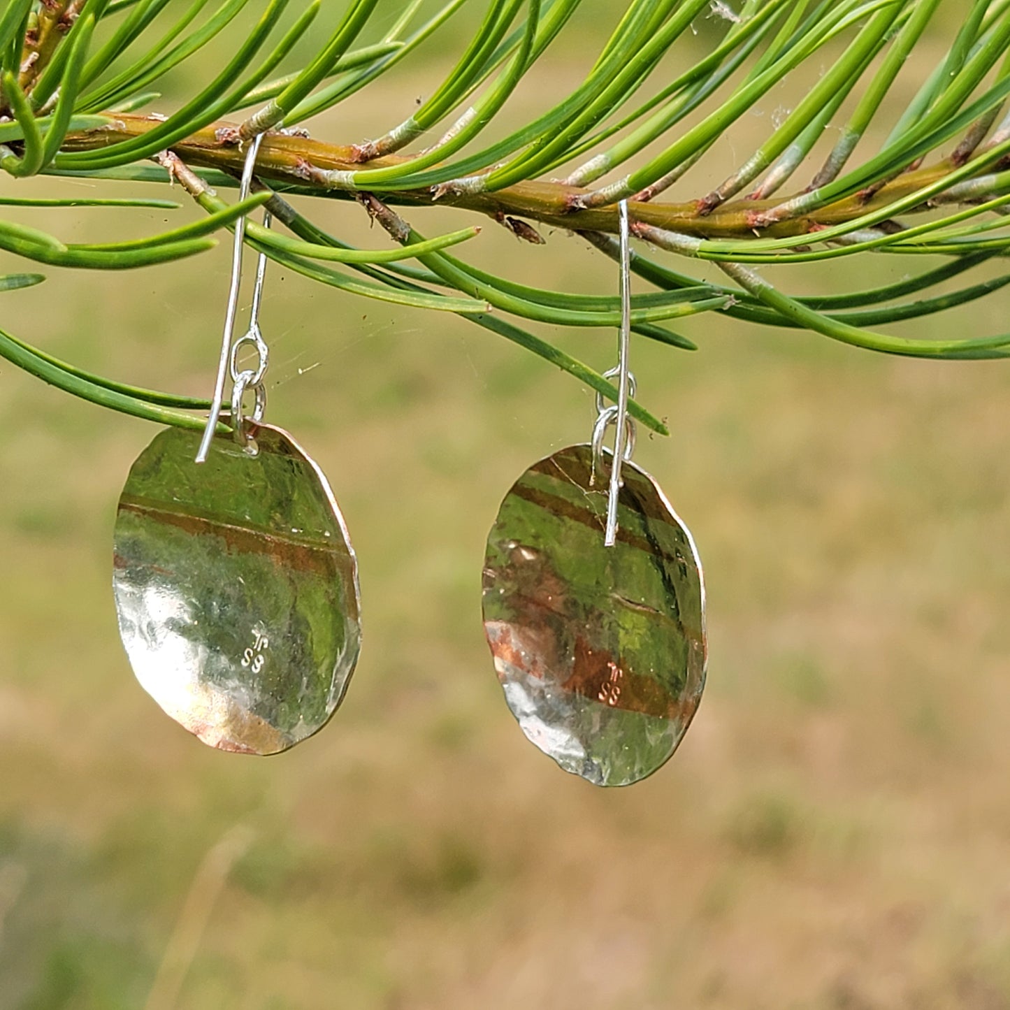 Mokume Gane Domed Earrings