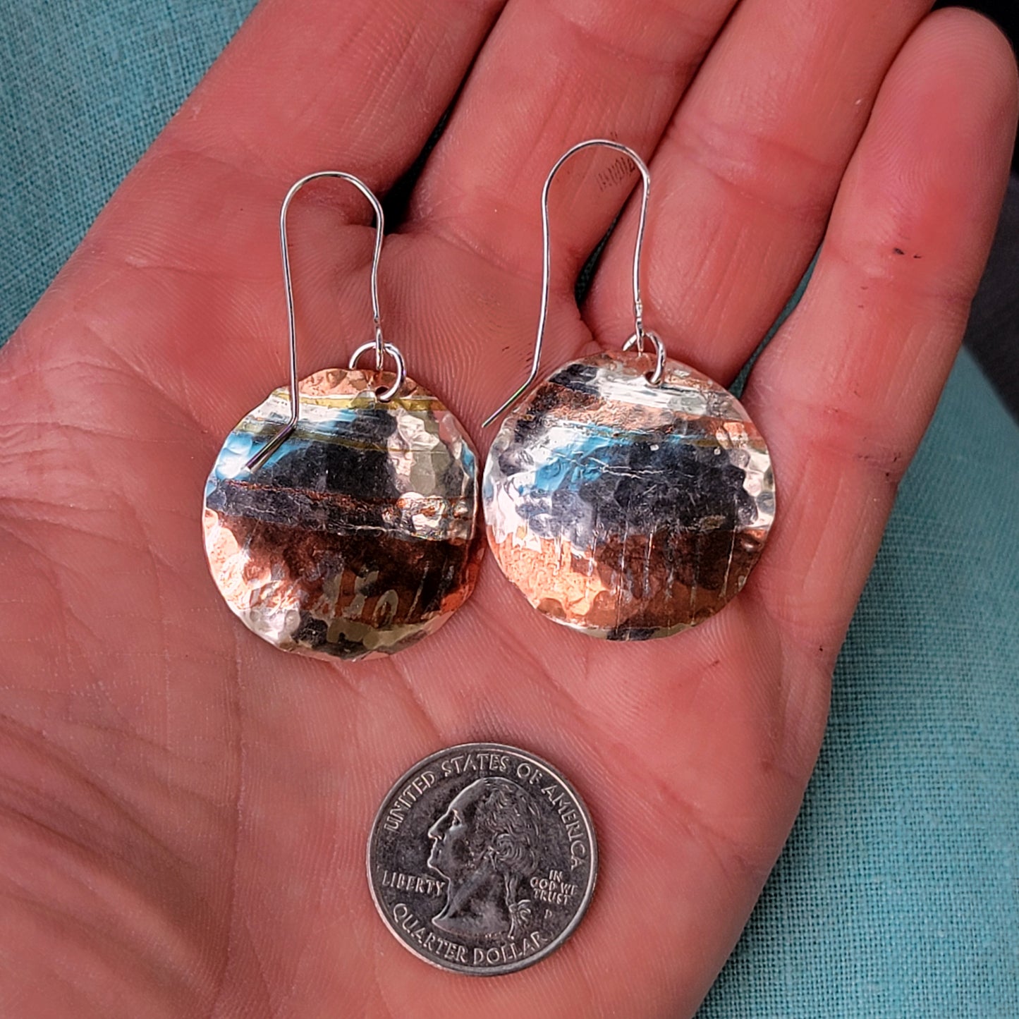 Mokume Gane Domed Earrings
